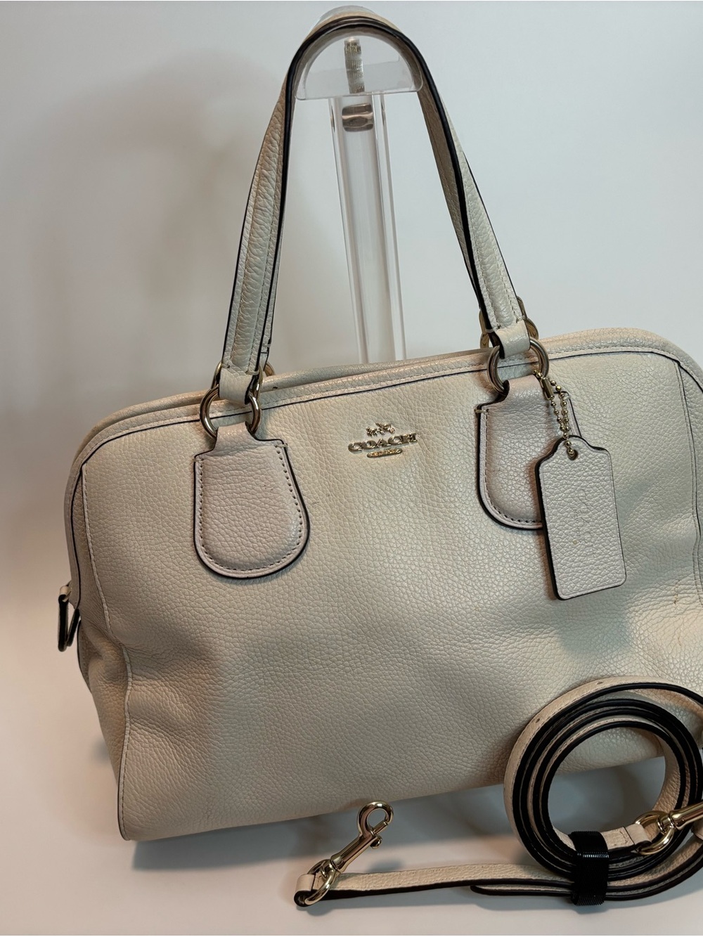 Coach ($450) Nolita Satchel in Chalk Pebbled Leather